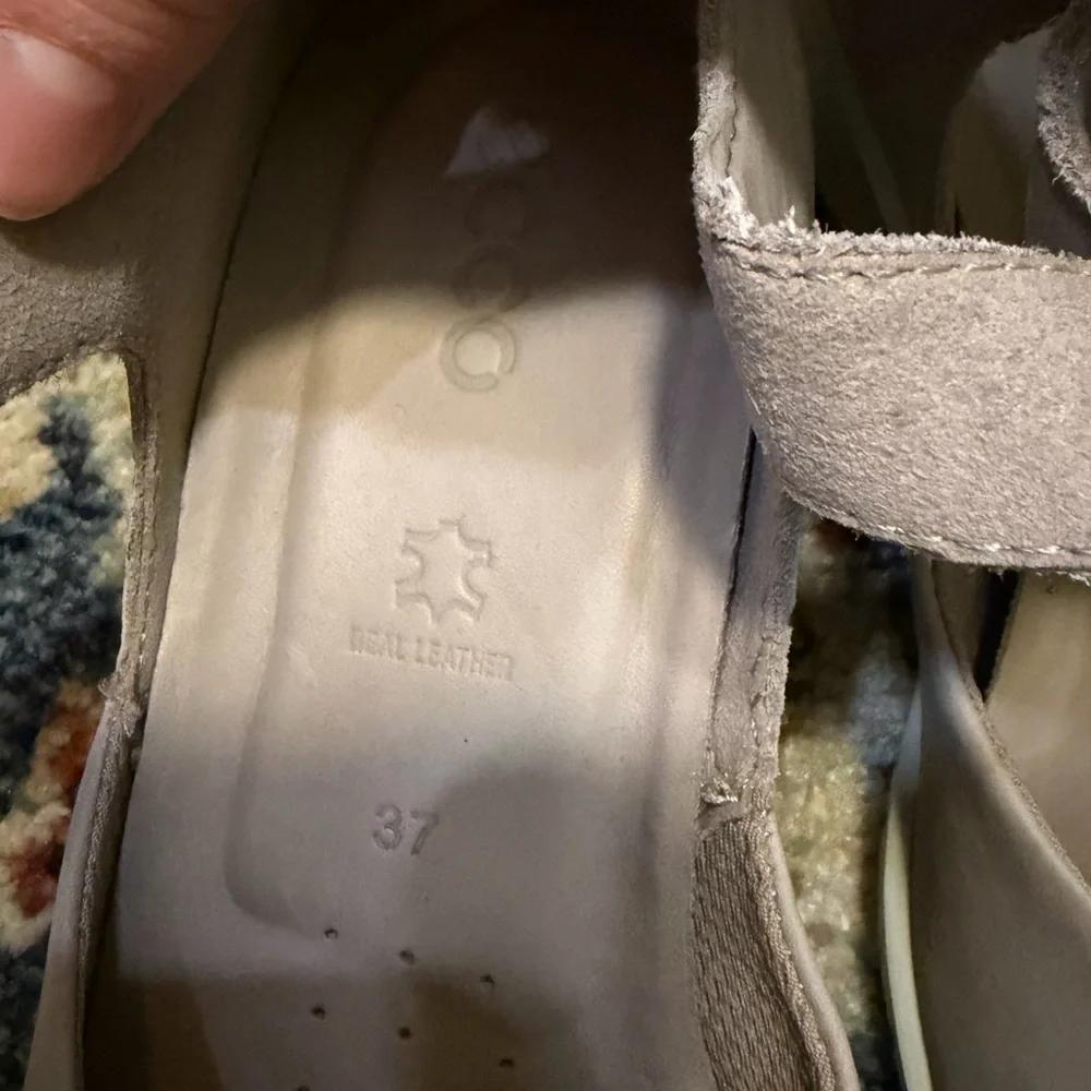 Ecco Felicia Mary Jane Wedge Flat in Grey. Size 37 or 6.5/7. Retail $130